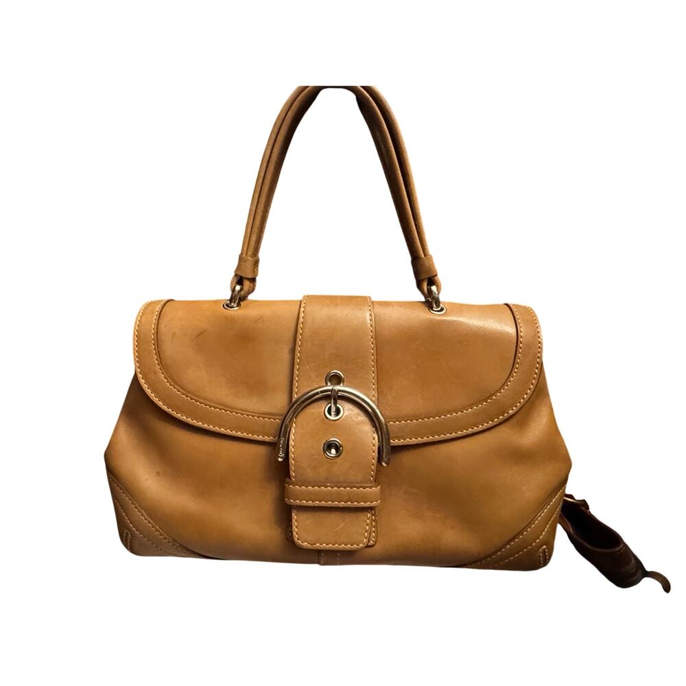 Vintage Coach Soho Hamptons Buckle saddle flap brown shoulder bag - Picture 8 of 10